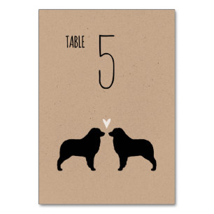 Australian Shepherd Dog Silhouetten Wedding Tischnummer