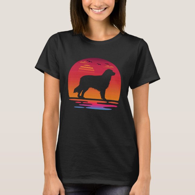 australian shepherd dog  sunset Silhouette T-Shirt (Vorderseite)