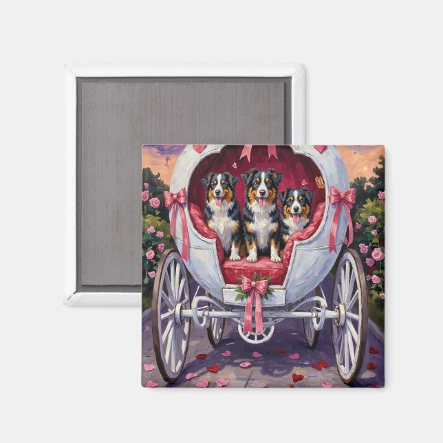 Australian Shepherd Dog Valentine's Day  Magnet (Vorderseite/Rückseite)