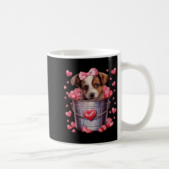 Australian Shepherd Dog Valentines Puppy Love Hear Kaffeetasse (Rechts)