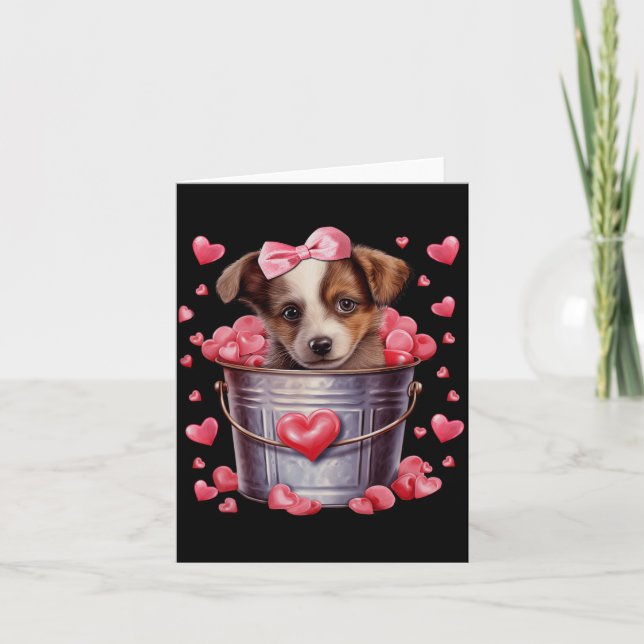 Australian Shepherd Dog Valentines Puppy Love Hear Karte (Vorderseite)