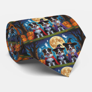 Australian Shepherd Dogs Pumpkin Halloween Funny Krawatte