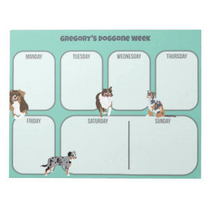 Australian Shepherd Dogs Weekly Planner Notizblock