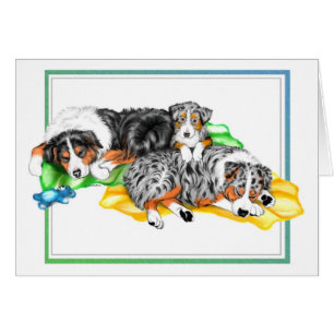 Australian Shepherd Family Nickerchen Card