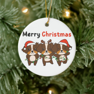 Australian Shepherd Frohe Weihnachten Niedliche Hu Keramik Ornament