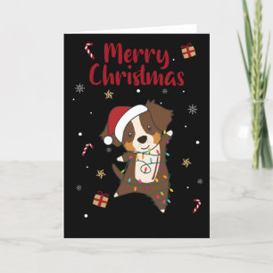 Australian Shepherd Frohe Weihnachts Winter Feiertagskarte