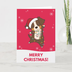 Australian Shepherd Frohe Weihnachts Winter Feiertagskarte