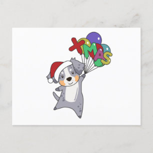 Australian Shepherd Frohe Weihnachts Winter Postkarte