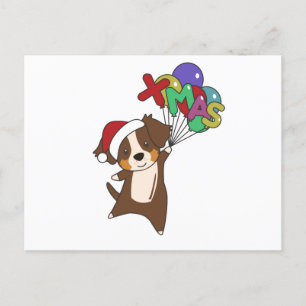 Australian Shepherd Frohe Weihnachts Winter Postkarte