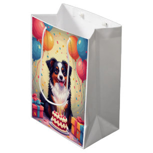 Australian Shepherd Geburtstagsfeier Mittlere Geschenktüte