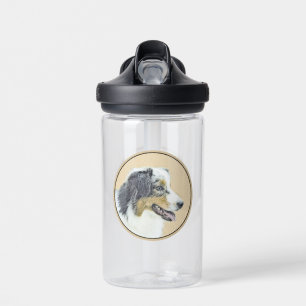 Australian Shepherd Gemälde - Originale Hunde Kuns Trinkflasche