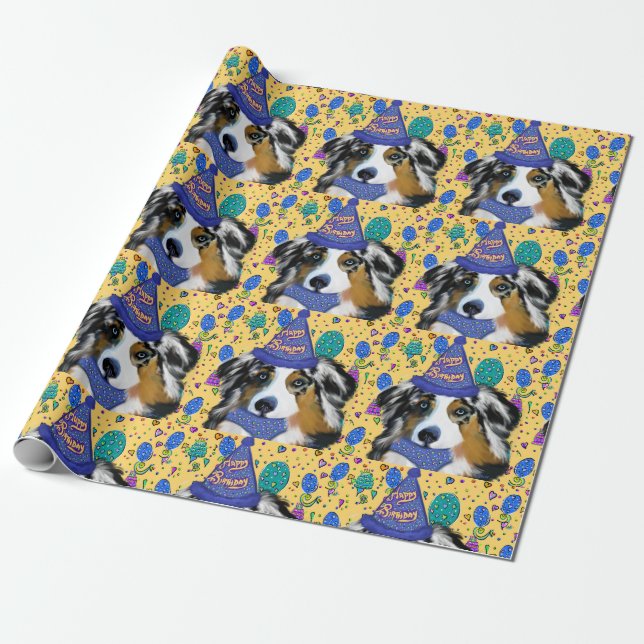 AUSTRALIAN SHEPHERD GESCHENKPAPIER (Ungerollt)