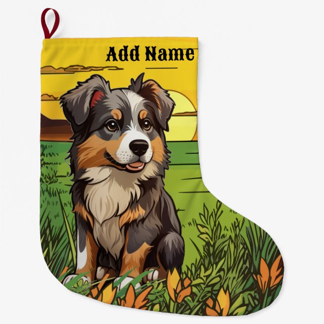 Australian Shepherd Großer Weihnachtsstrumpf (Vorderseite)