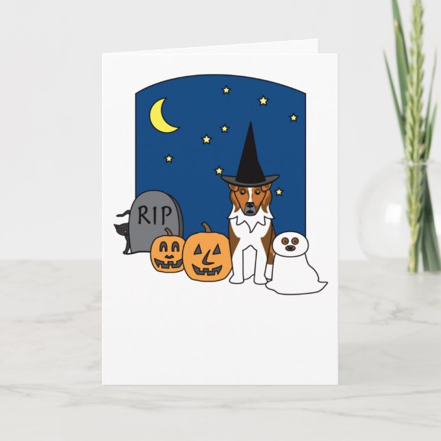 Australian Shepherd Halloween Karte (Vorderseite)