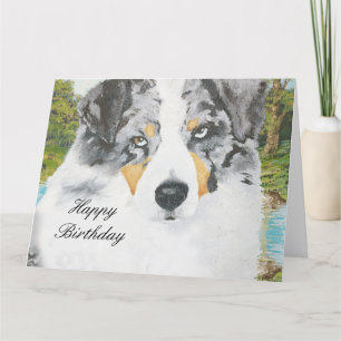 Australian Shepherd Happy Birthday Big Card Karte