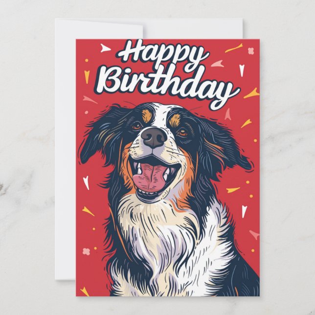 Australian Shepherd Happy Birthday Feiertagskarte (Vorderseite)