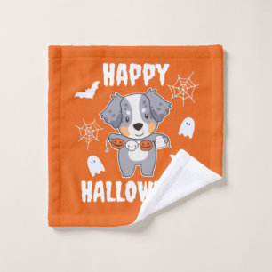 Australian Shepherd Happy Halloween Dog Costume Waschlappen