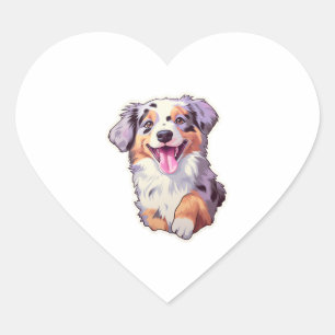 Australian Shepherd Herz-Aufkleber