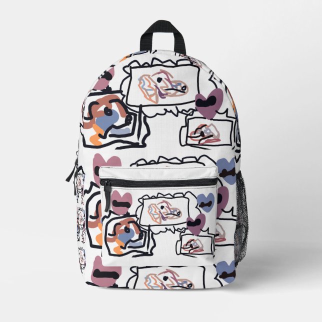 Australian Shepherd Herzen  Bedruckter Rucksack (Vorderseite)