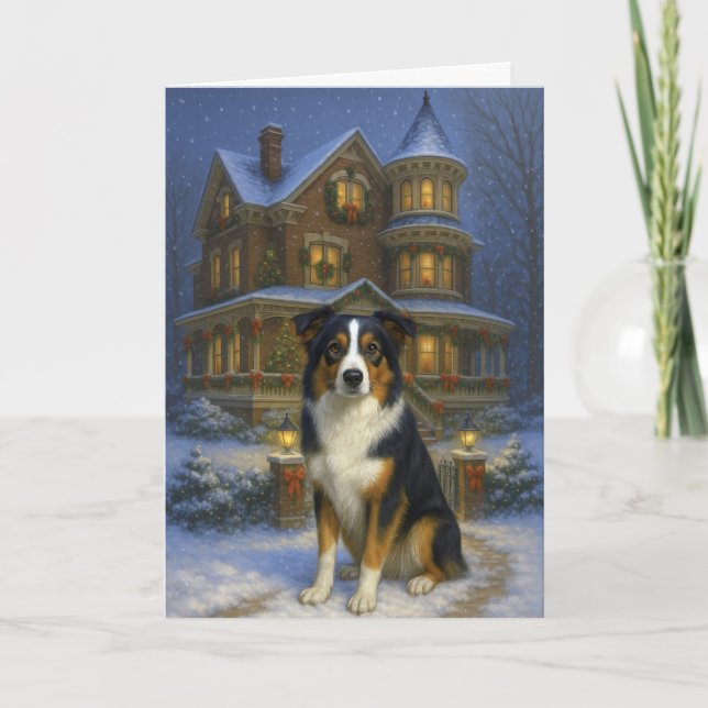 Australian Shepherd Holiday Card Feiertagskarte (Vorderseite)