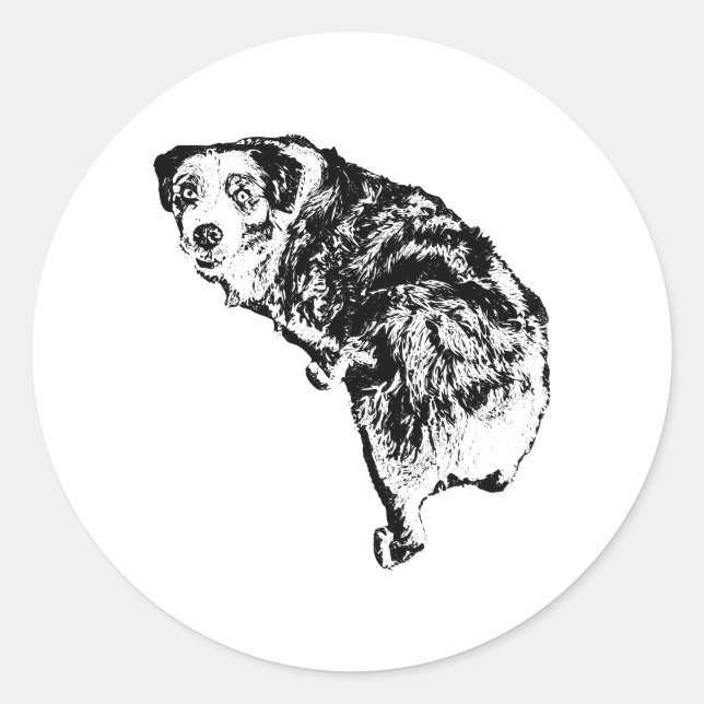 Australian Shepherd Hund Aufkleber – Ink Art Stil (Vorderseite)