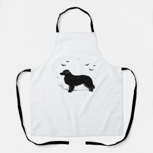 Australian Shepherd Hund � Halloween Mond Silhouet Schürze