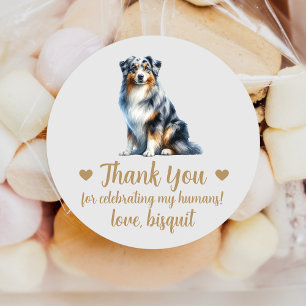 Australian Shepherd Hund Hochzeit Geschenk Aufkleb Runder Aufkleber