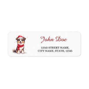 Australian Shepherd Hund in Santa-Hut Weihnachten