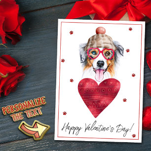 Australian Shepherd Hundeliebhaber Valentinsgesche Feiertagskarte