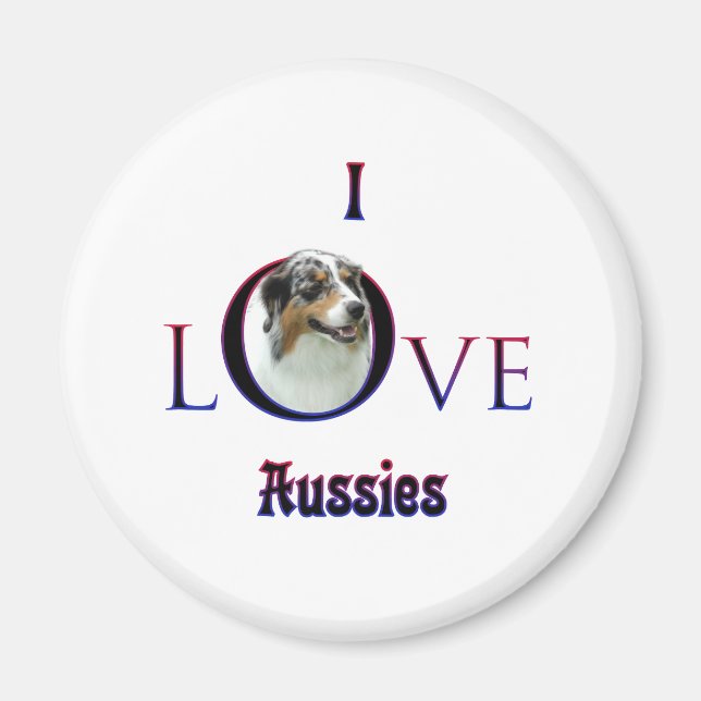 Australian Shepherd I Liebe Magnet (Vorne)