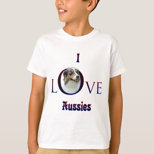 Australian Shepherd I Liebe T-Shirt (Vorderseite)
