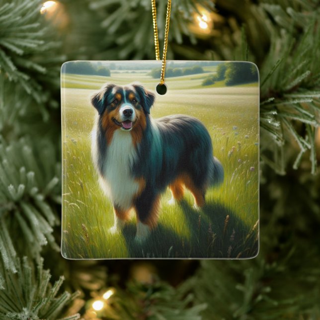 Australian Shepherd Keramikornament (Baum)