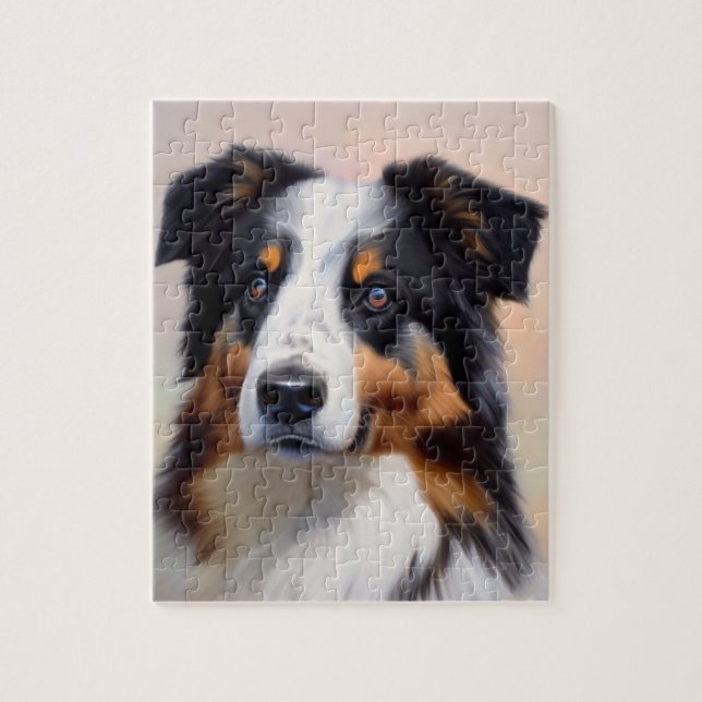 Australian Shepherd Kopf -  Puzzle (Vertikal)