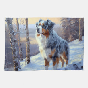 Australian Shepherd Let It Snow Christmas Geschirrtuch