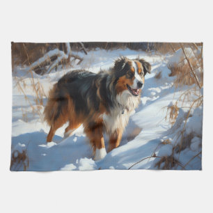 Australian Shepherd Let It Snow Christmas Geschirrtuch