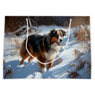 Australian Shepherd Let It Snow Christmas Große Geschenktüte
