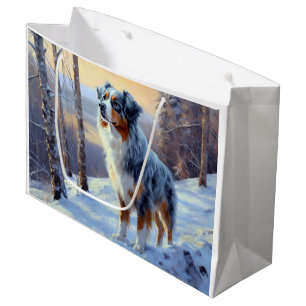 Australian Shepherd Let It Snow Christmas Große Geschenktüte