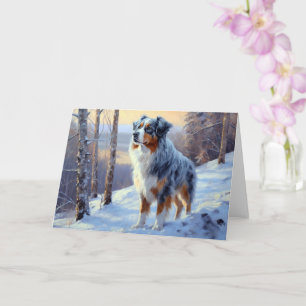 Australian Shepherd Let It Snow Christmas Karte