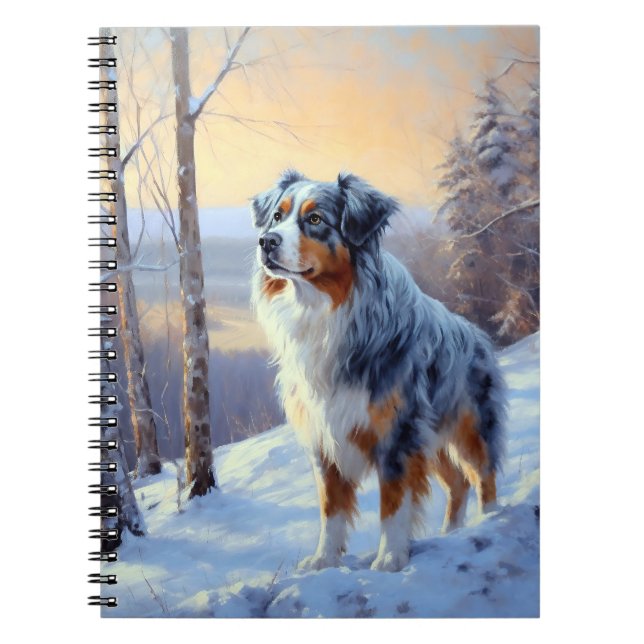 Australian Shepherd Let It Snow Christmas Notizblock (Vorderseite)