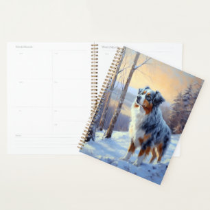Australian Shepherd Let It Snow Christmas Planer