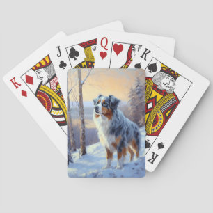 Australian Shepherd Let It Snow Christmas Spielkarten