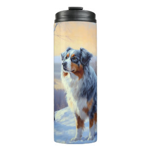 Australian Shepherd Let It Snow Christmas Thermosbecher