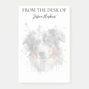 Australian Shepherd Liebhaber monogrammierter Hund Post-it Klebezettel