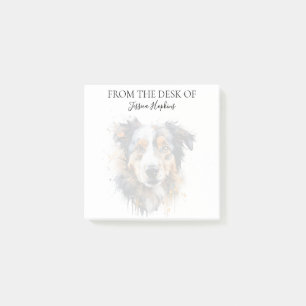Australian Shepherd Liebhaber monogrammierter Hund Post-it Klebezettel