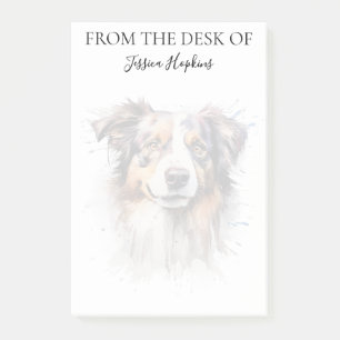 Australian Shepherd Liebhaber monogrammierter Hund Post-it Klebezettel