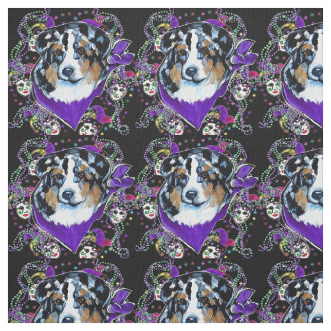 AUSTRALIAN SHEPHERD - MARDI GRAS STOFF (Muster)
