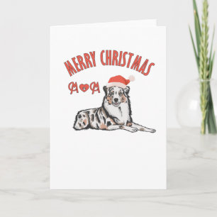 Australian Shepherd Merry Christmas Mama Karte