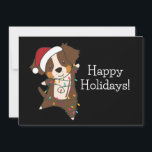 Australian Shepherd Merry Christmas Winter Adult C Feiertagskarte<br><div class="desc">Der Australische Schäferhund zu Weihnachten mit Feenlicht. Hübsche Tiere mit Geschenken für den Urlaub. Auch lustig für Weihnachten im Juli. Hunde sind niedliche Tiere und sind ideal für Weihnachten.</div>