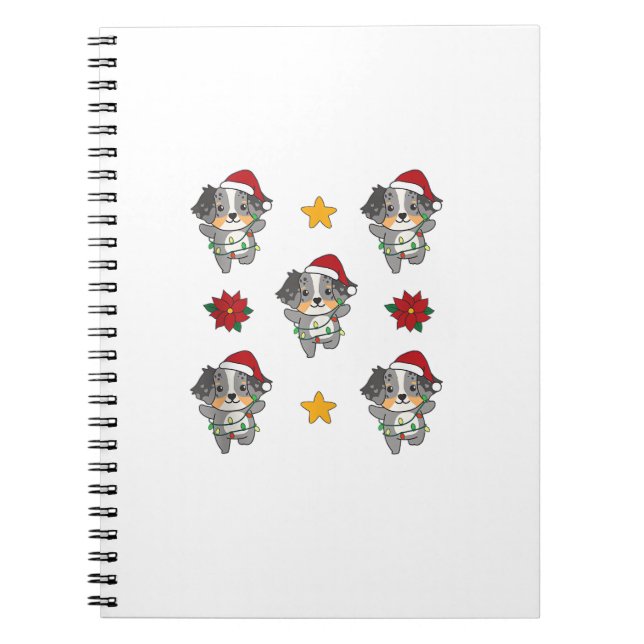 Australian Shepherd Merry Christmas Winter Hogs Ch Notizblock (Vorderseite)