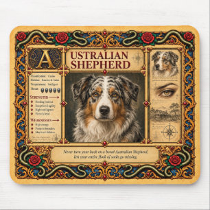Australian Shepherd, mittelalterliche Bestiarien-K Mousepad